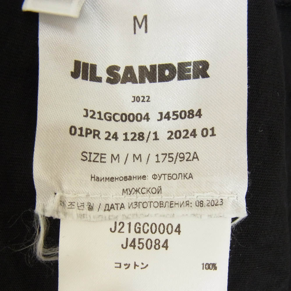 JIL SANDER ジルサンダー J21GC0004 J45084 クルーネック 半袖 Tシャツ ブラック系 M【美品】【中古】