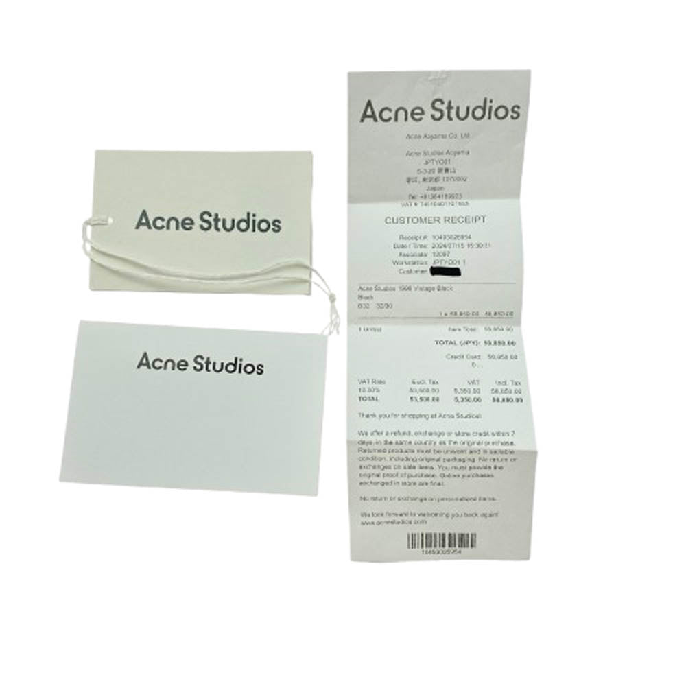 ACNE STUDIOS アクネストゥディオズ B00362 1996 vintage black 加工 ブラック ジーンズ デニム パンツ ブラック系 32/30【中古】