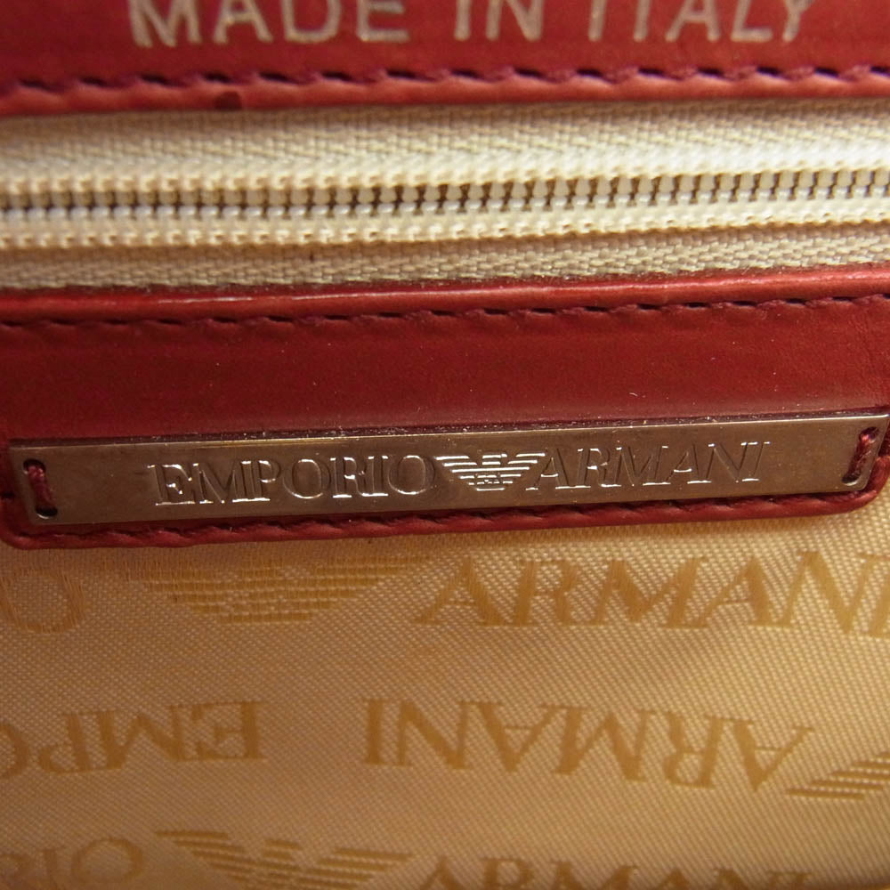 Emporio Armani エンポリオ・アルマーニ レザー ハンド バッグ レッド系【中古】