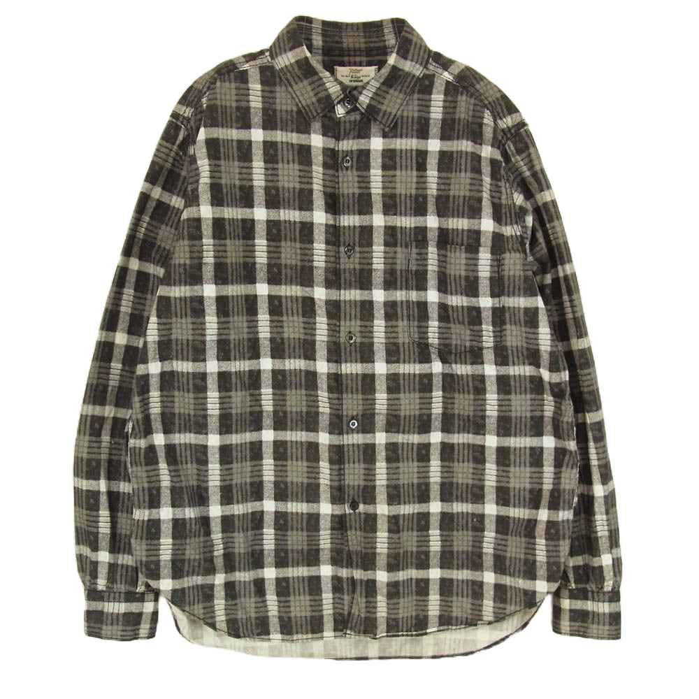 Rags McGREGOR ラグスマックレガー プリント チェック 長袖 シャツ ダークブラウン系 S【中古】