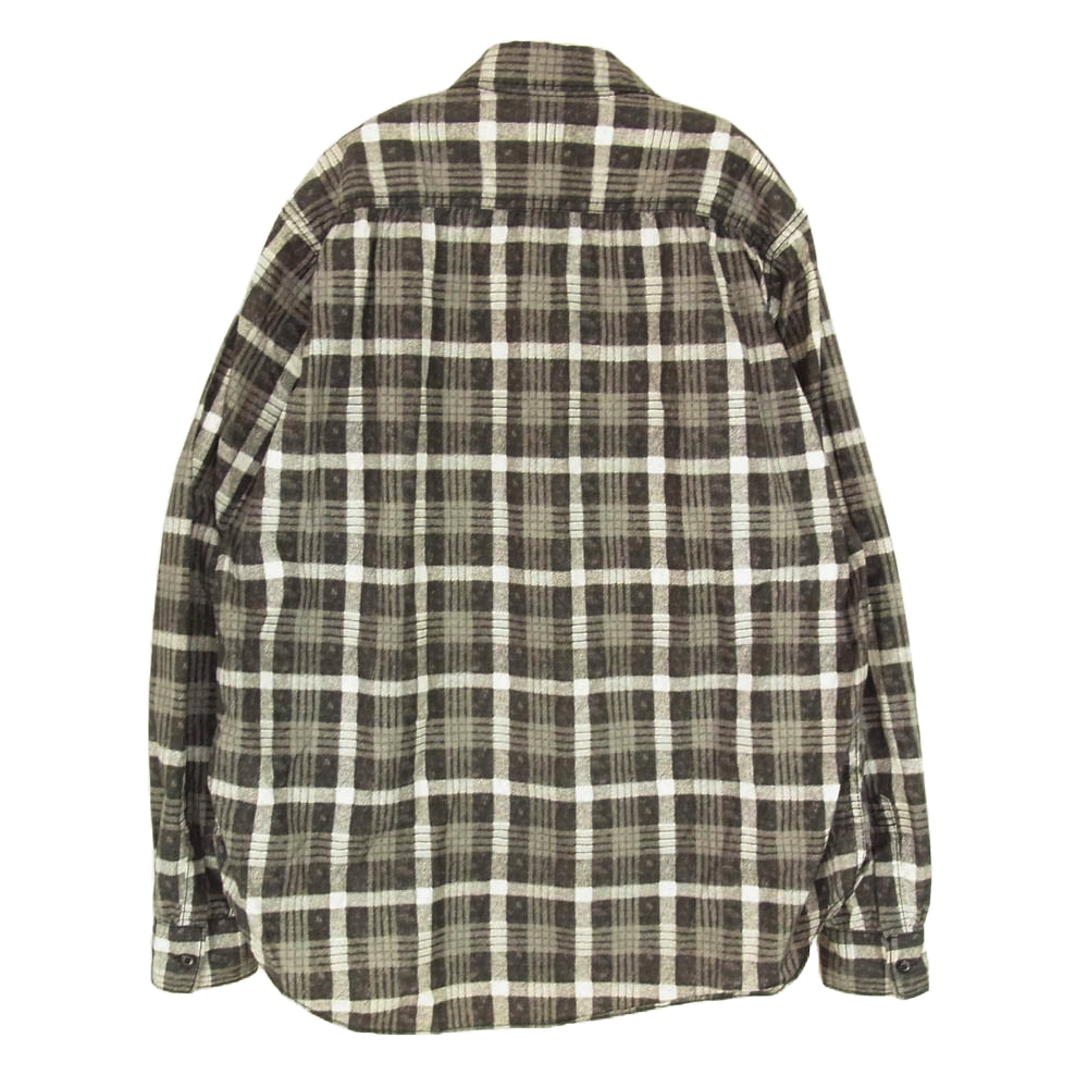 Rags McGREGOR ラグスマックレガー プリント チェック 長袖 シャツ ダークブラウン系 S【中古】