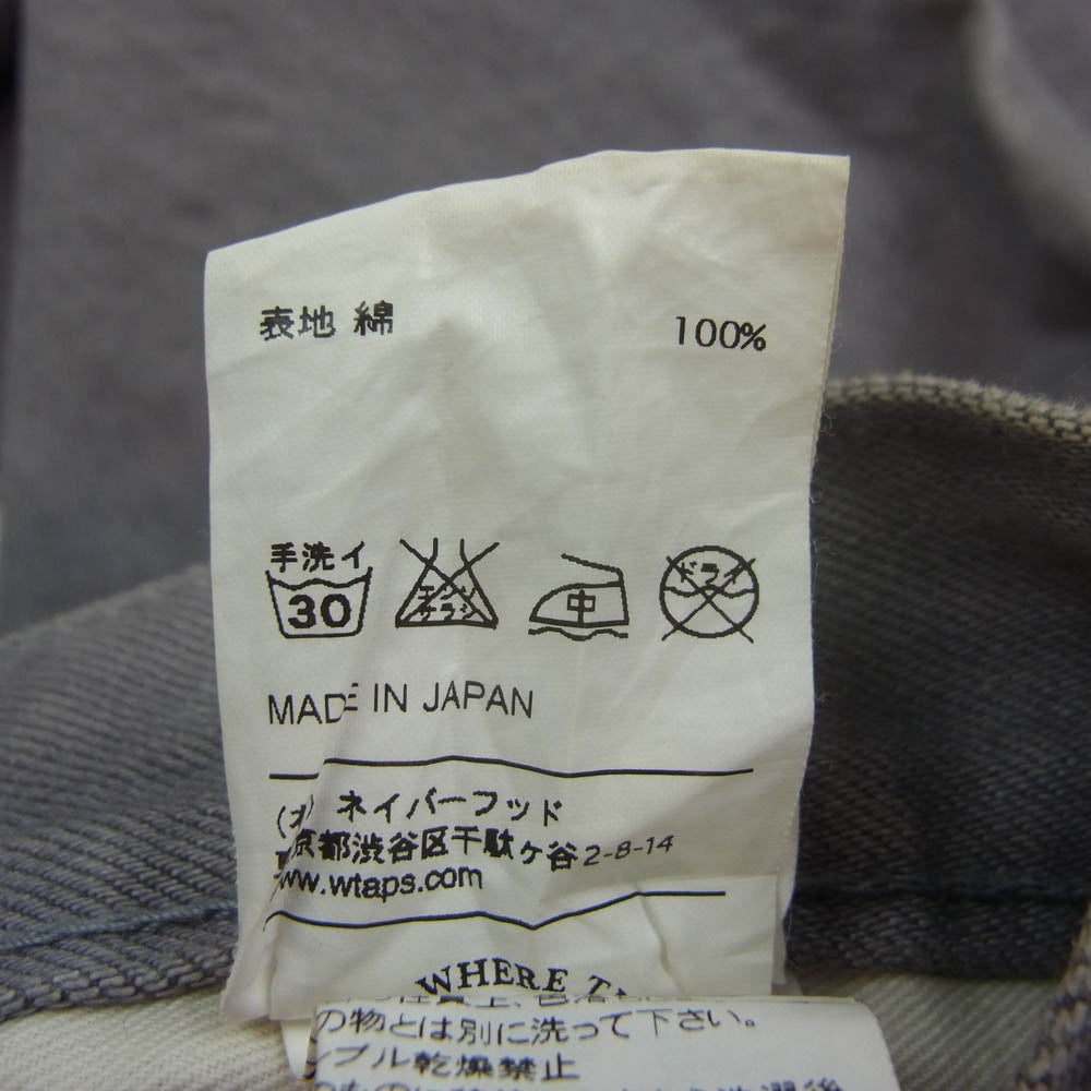 WTAPS ダブルタップス 121GWDT-PTM04 BLUES COLORWAY コットン デニム パンツ グレー系 S【中古】
