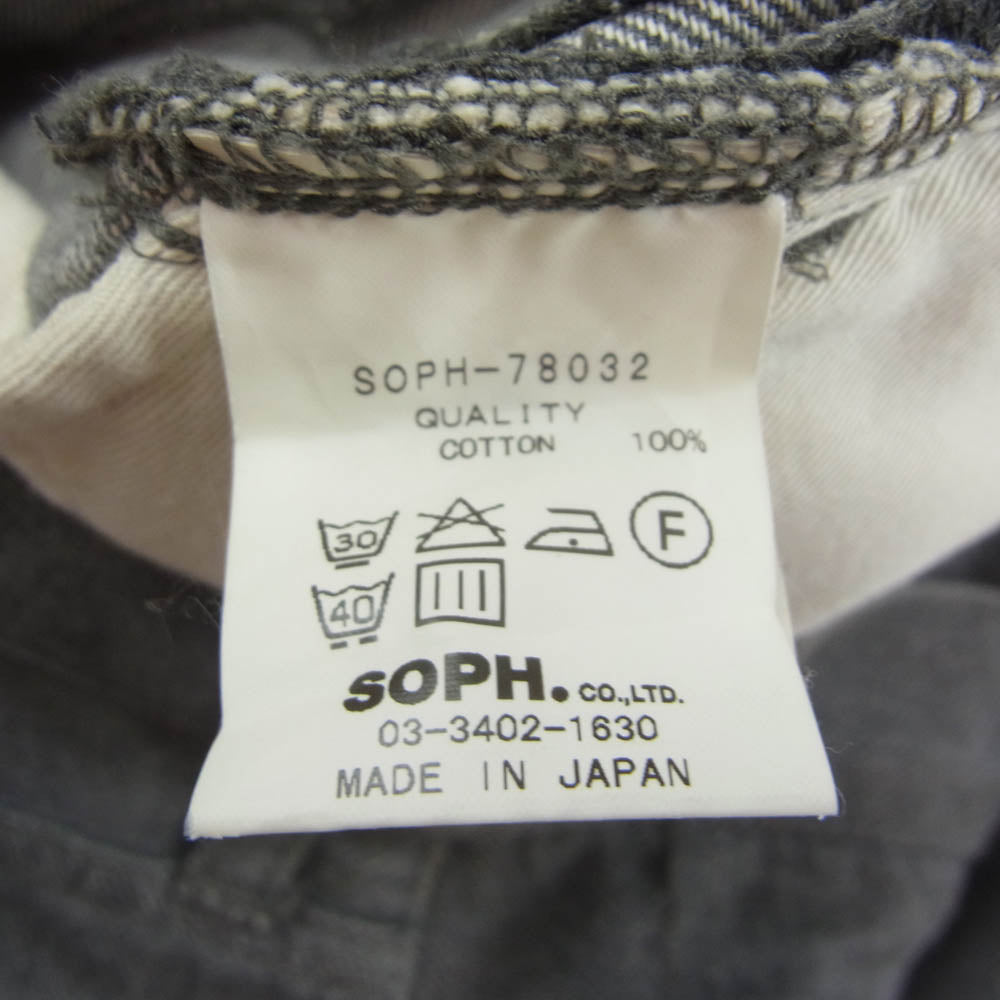 SOPHNET. ソフネット SOPH-78032 ジップポケット コットン ストレート パンツ グレー系 S【中古】