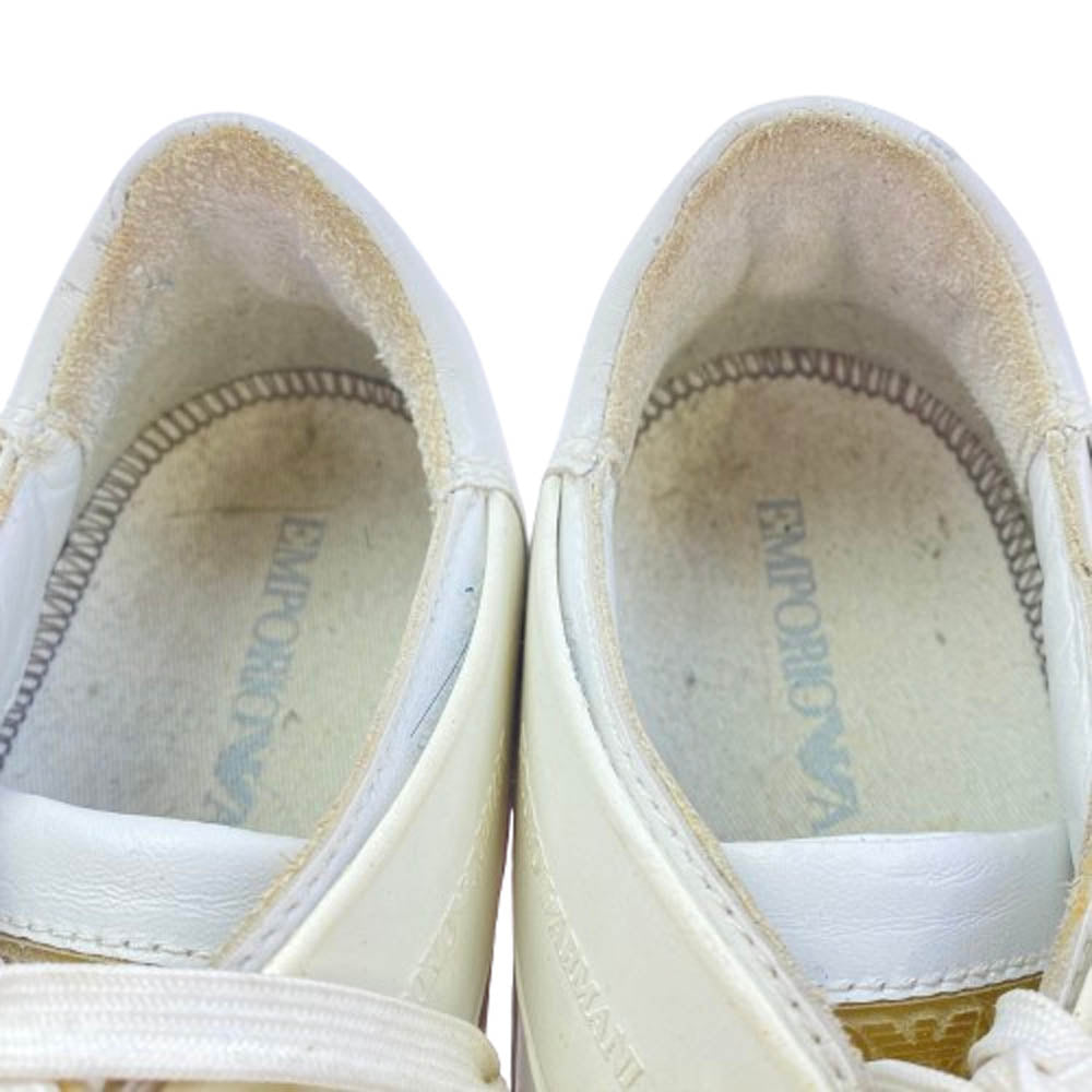Emporio Armani エンポリオ・アルマーニ レザー ローカット スニーカー ホワイト系 EUR41.5【中古】
