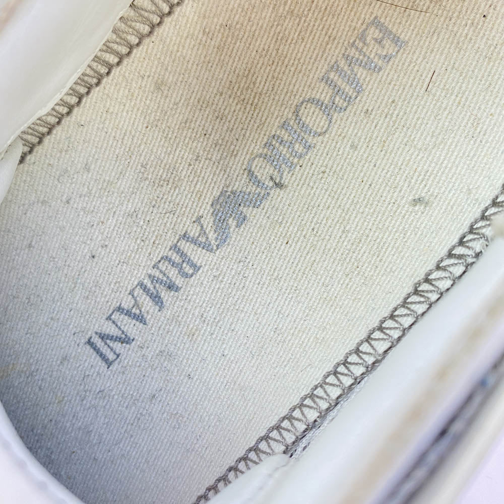 Emporio Armani エンポリオ・アルマーニ レザー ローカット スニーカー ホワイト系 EUR41.5【中古】