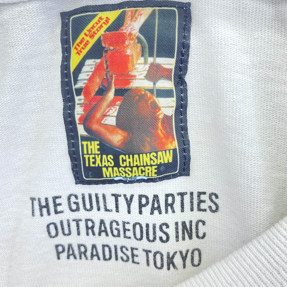 WACKO MARIA ワコマリア TTCM-WM-TEE04 THE TEXAS CHAINSAW MASSACRE CREW NECK T-SHIRT ザ テキサス チェンソー マサカー  プリント クルーネック 半袖 Tシャツ ホワイト系 M【中古】