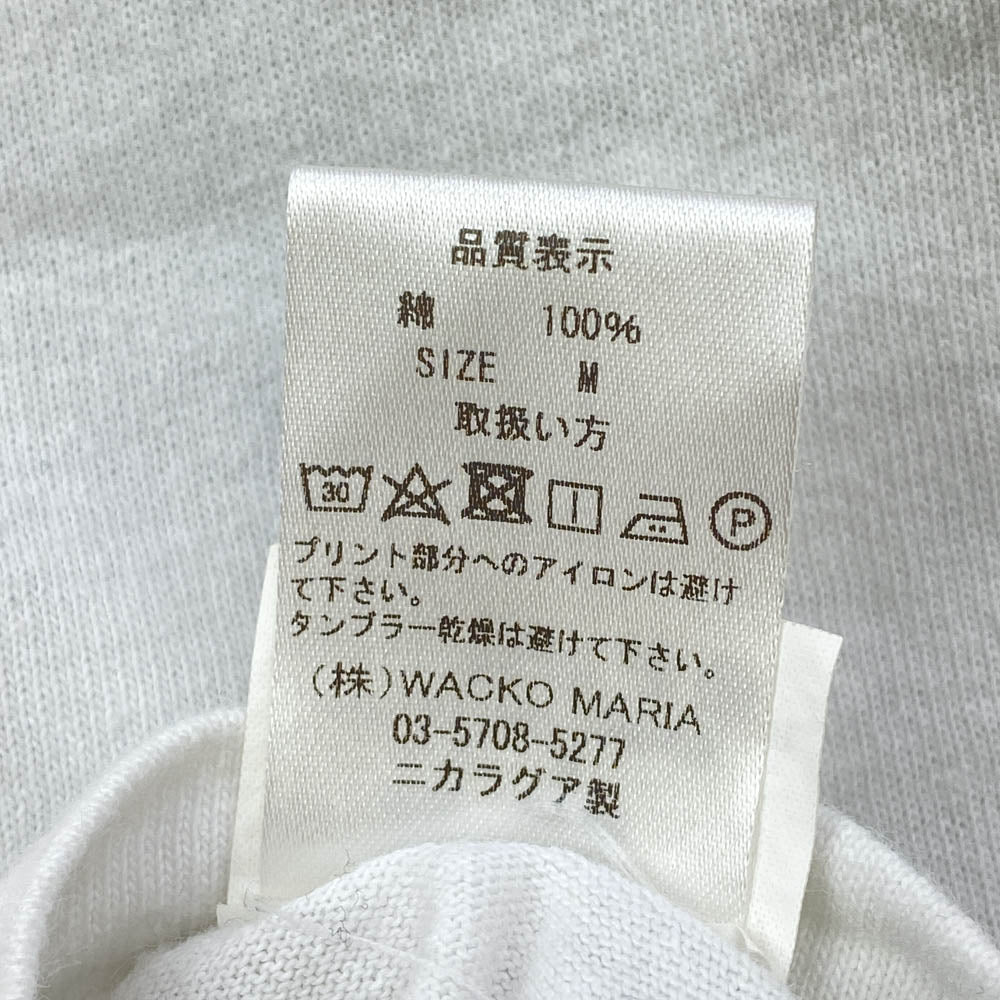 WACKO MARIA ワコマリア TTCM-WM-TEE04 THE TEXAS CHAINSAW MASSACRE CREW NECK T-SHIRT ザ テキサス チェンソー マサカー  プリント クルーネック 半袖 Tシャツ ホワイト系 M【中古】