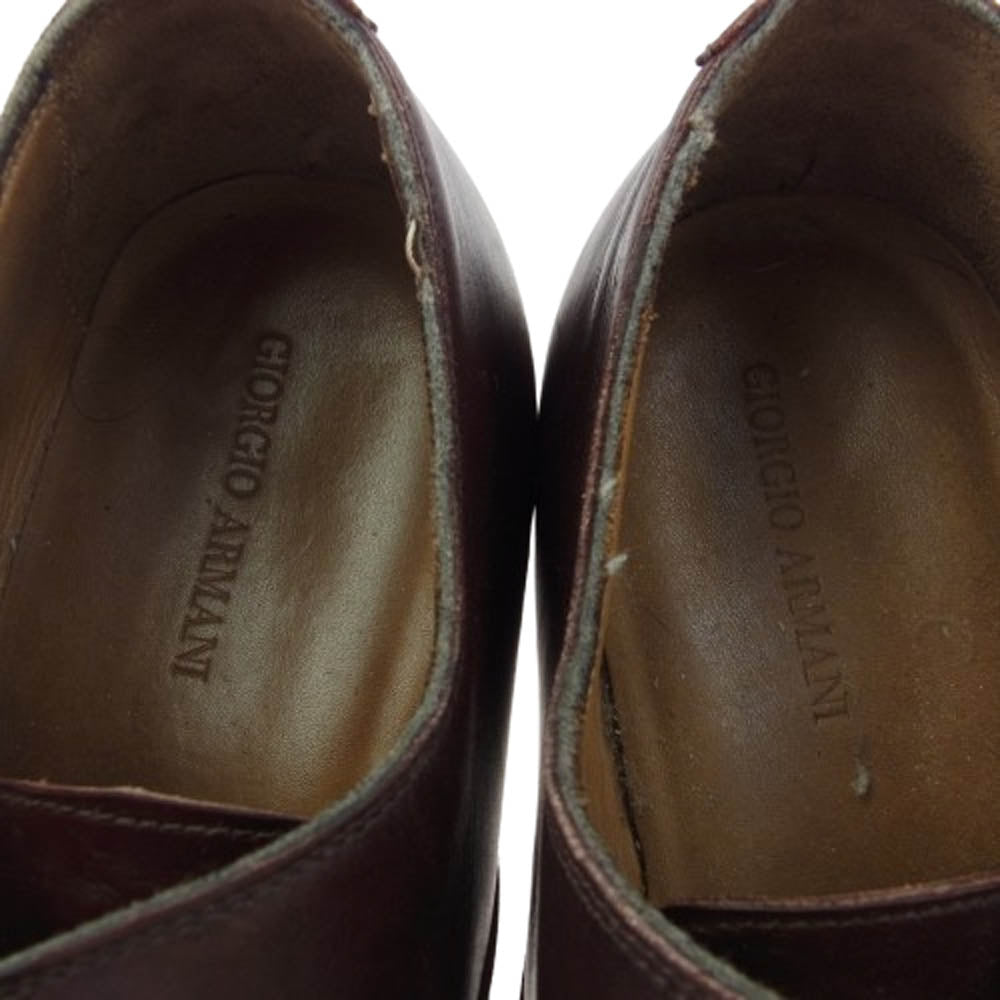 GIORGIO ARMANI ジョルジオアルマーニ レザー ドレス シューズ ブラウン系 43【中古】
