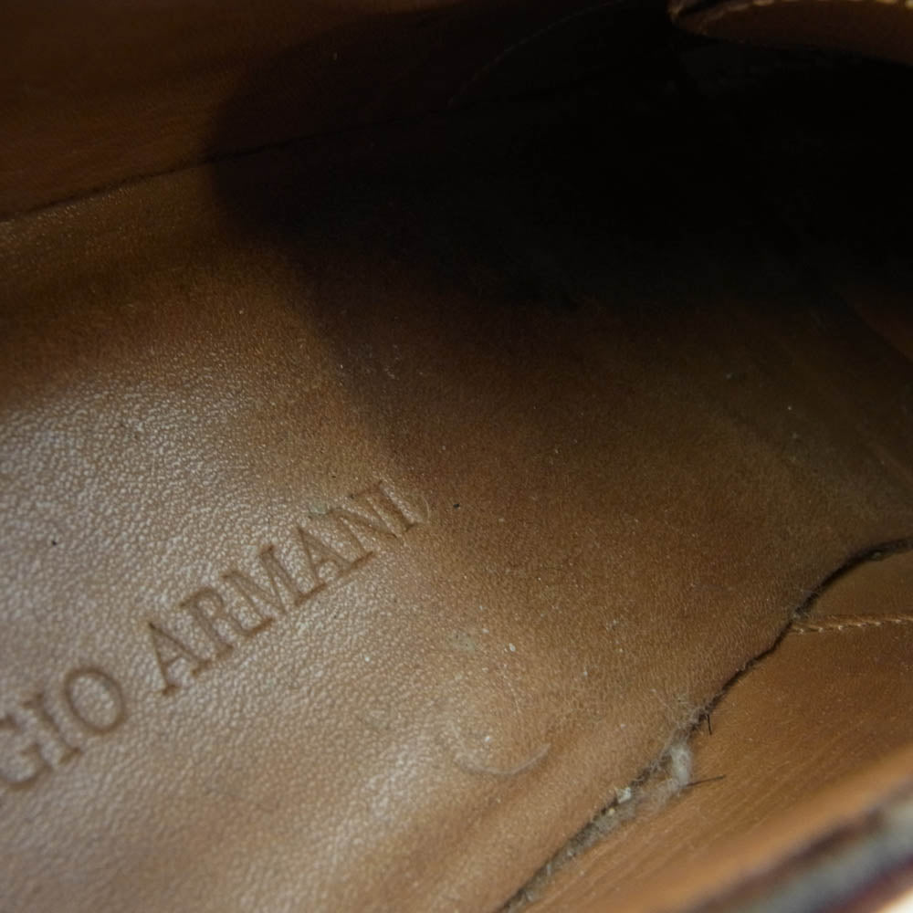 GIORGIO ARMANI ジョルジオアルマーニ レザー ドレス シューズ ブラウン系 43【中古】