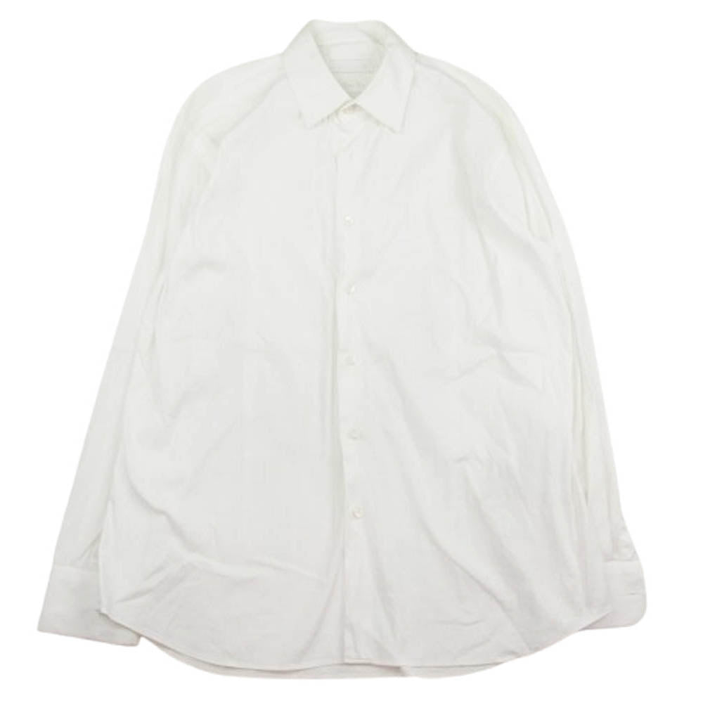 PRADA プラダ UCM608 F62 ストレッチ ポプリン スリムフィット シャツ ホワイト系 40【中古】