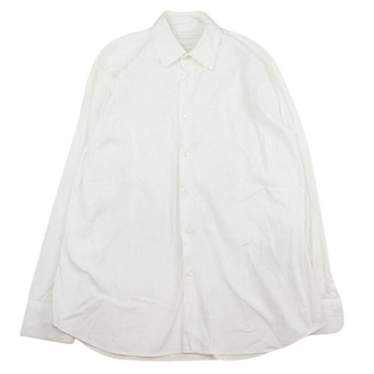PRADA プラダ UCM608 F62 ストレッチ ポプリン スリムフィット シャツ ホワイト系 40【中古】