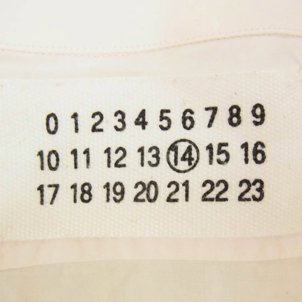 MAISON MARTIN MARGIELA メゾンマルタンマルジェラ イタリア製 14ライン ここのえタグ 4つタグ レギュラーカラー 長袖シャツ ピンク系 44【中古】