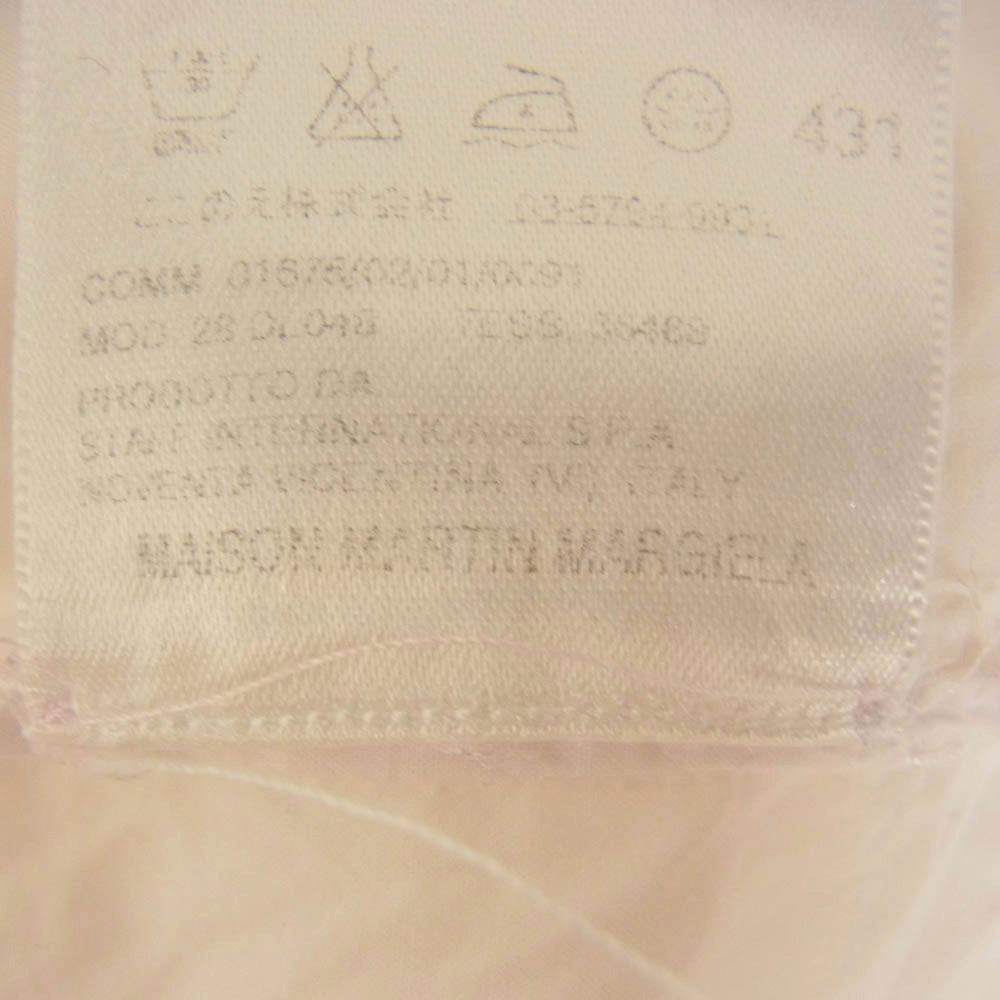 MAISON MARTIN MARGIELA メゾンマルタンマルジェラ イタリア製 14ライン ここのえタグ 4つタグ レギュラーカラー 長袖シャツ ピンク系 44【中古】