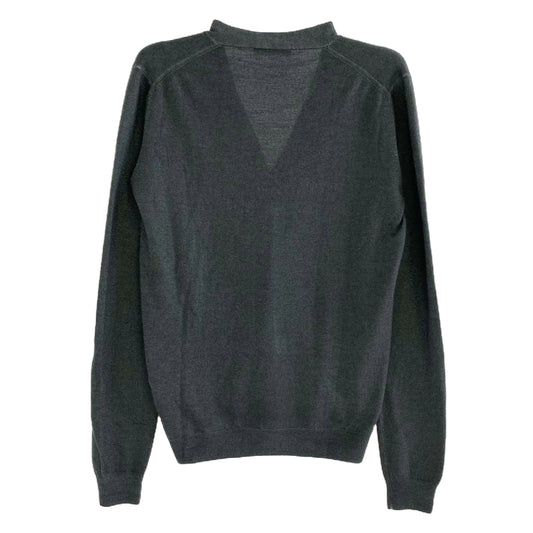 PRADA プラダ SMC333 R112 ハイゲージ ウール カーディガン グレー系 46【中古】