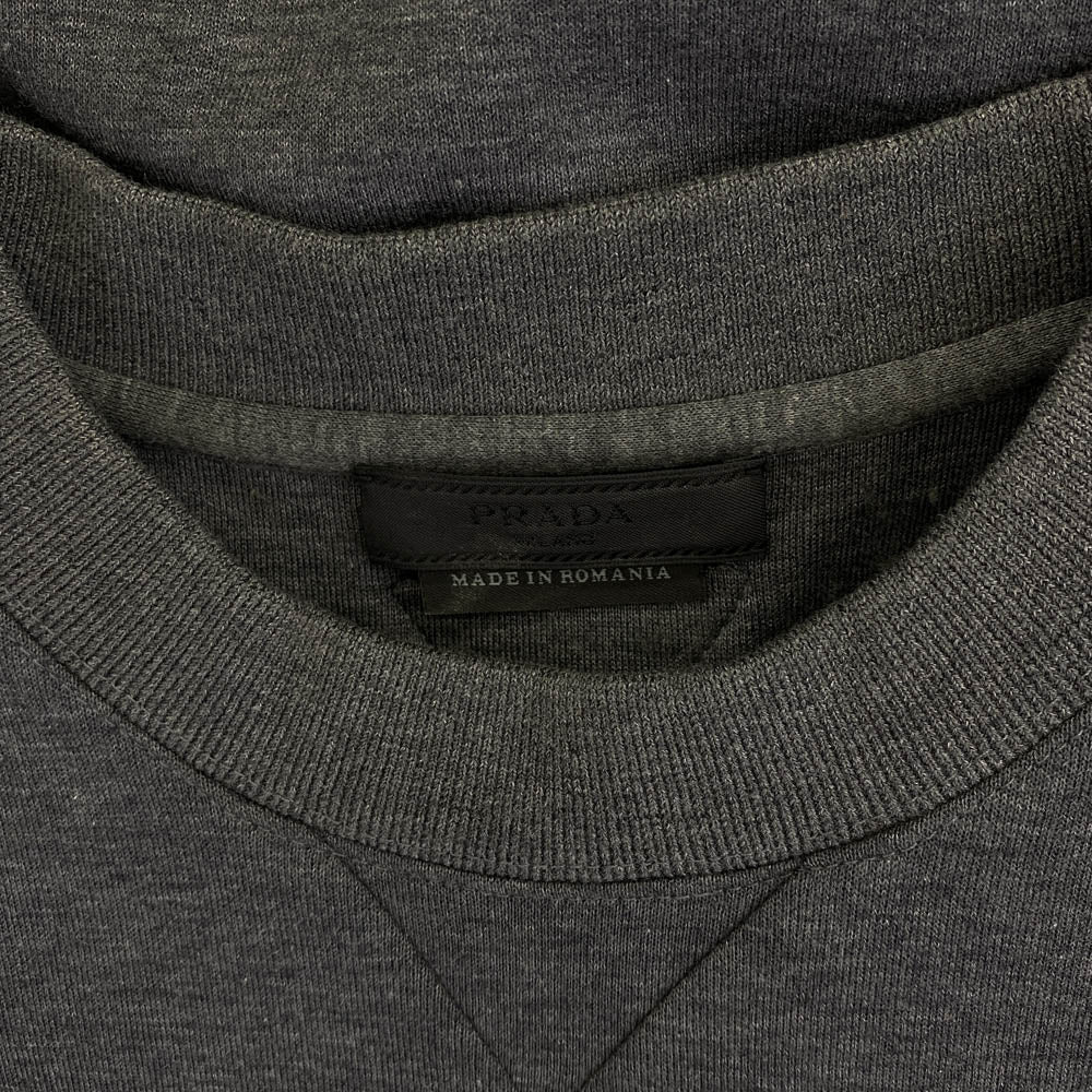 PRADA プラダ UJL988 トライアングル ロゴ クルーネック スウェット グレー系 M【中古】