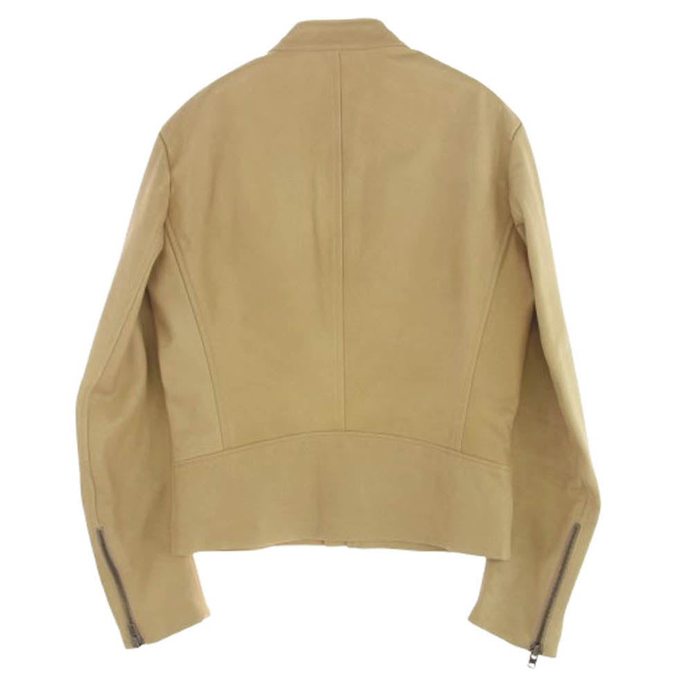MAISON MARTIN MARGIELA メゾンマルタンマルジェラ 09AW 30AM107 ここのえタグ イタリア製 14ライン ハの字ジップ ライダース 八の字 カウレザー ジャケット ベージュ系 46【極上美品】【中古】