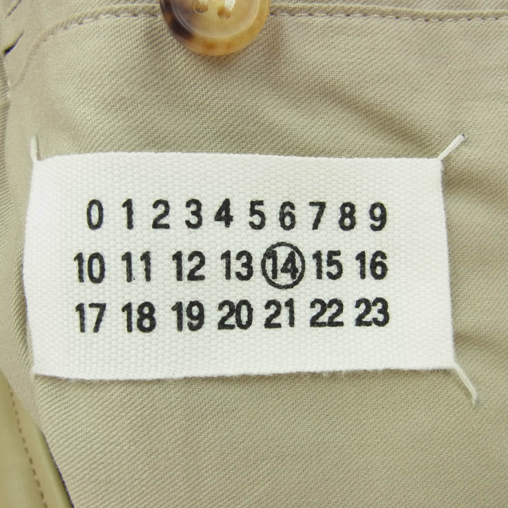 MAISON MARTIN MARGIELA メゾンマルタンマルジェラ 09AW 30AM107 ここのえタグ イタリア製 14ライン ハの字ジップ ライダース 八の字 カウレザー ジャケット ベージュ系 46【極上美品】【中古】