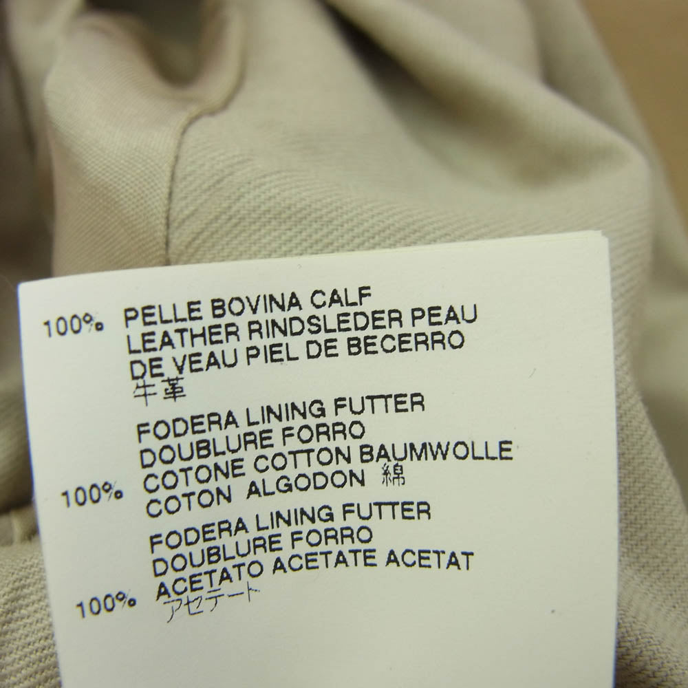 MAISON MARTIN MARGIELA メゾンマルタンマルジェラ 09AW 30AM107 ここのえタグ イタリア製 14ライン ハの字ジップ ライダース 八の字 カウレザー ジャケット ベージュ系 46【極上美品】【中古】