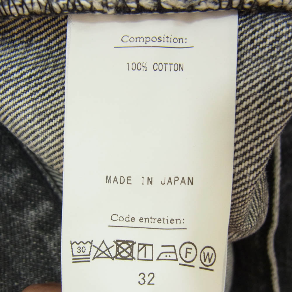 A.PRESSE アプレッセ 2AAP-04-04H Washed Denim Pants ウォッシュド デニム パンツ ブラック系 32【中古】