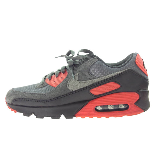 NIKE ナイキ DM0029-007 Air Max 90 Black Iron Grey Fire Red エアマックス90 ブラック アイアングレー ファイヤーレッド スニーカー グレー系 27cm【中古】