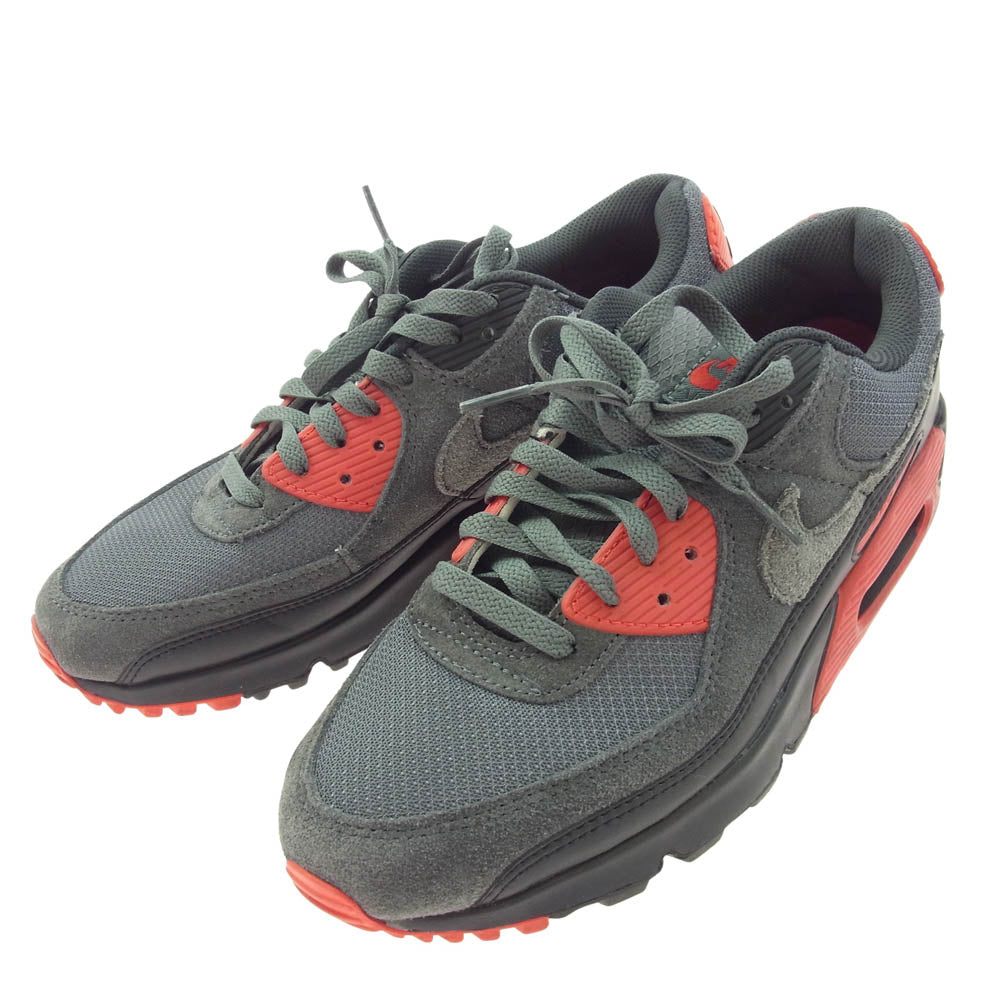 NIKE ナイキ DM0029-007 Air Max 90 Black Iron Grey Fire Red エアマックス90 ブラック アイアングレー ファイヤーレッド スニーカー グレー系 27cm【中古】