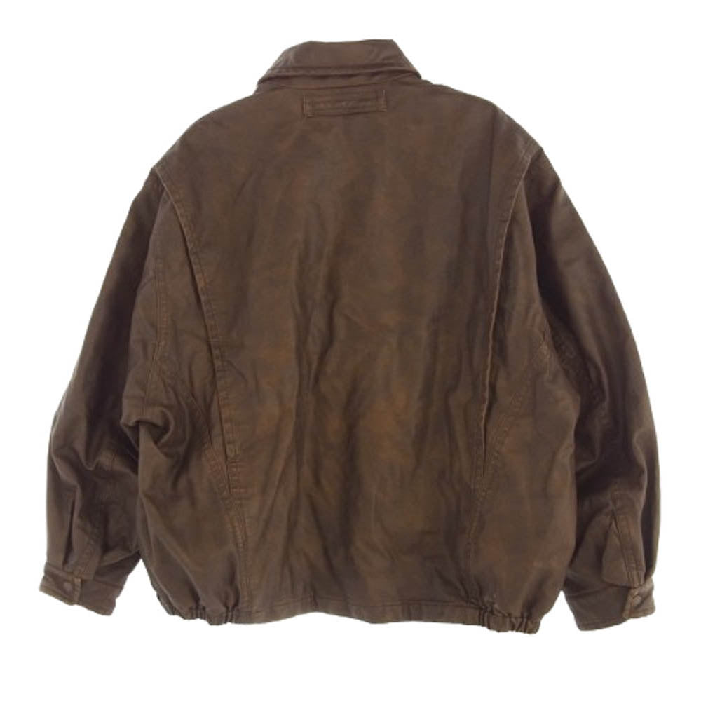 NAUTICA ノーティカ 24AW 243-1553 FREAK'S STORE フリークスストア Faded Vegan Leather Blouson ロゴ刺繍 フェード ヴィーガン レザー ブルゾン ジャケット ブラウン系 L【美品】【中古】