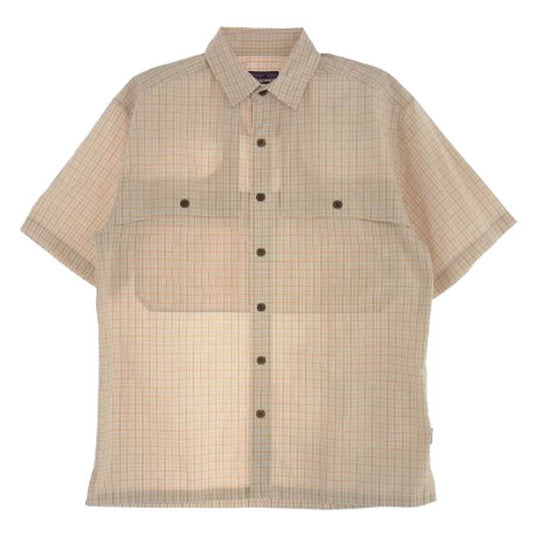 patagonia パタゴニア 14SS 52135 Island Hopper Shirt アイランド ホッパー チェック柄 半袖 シャツ オレンジ オレンジ系 S【中古】