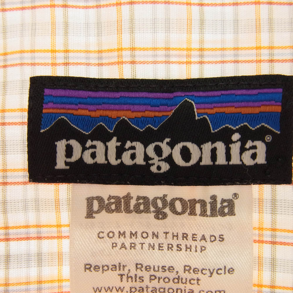 patagonia パタゴニア 14SS 52135 Island Hopper Shirt アイランド ホッパー チェック柄 半袖 シャツ オレンジ オレンジ系 S【中古】