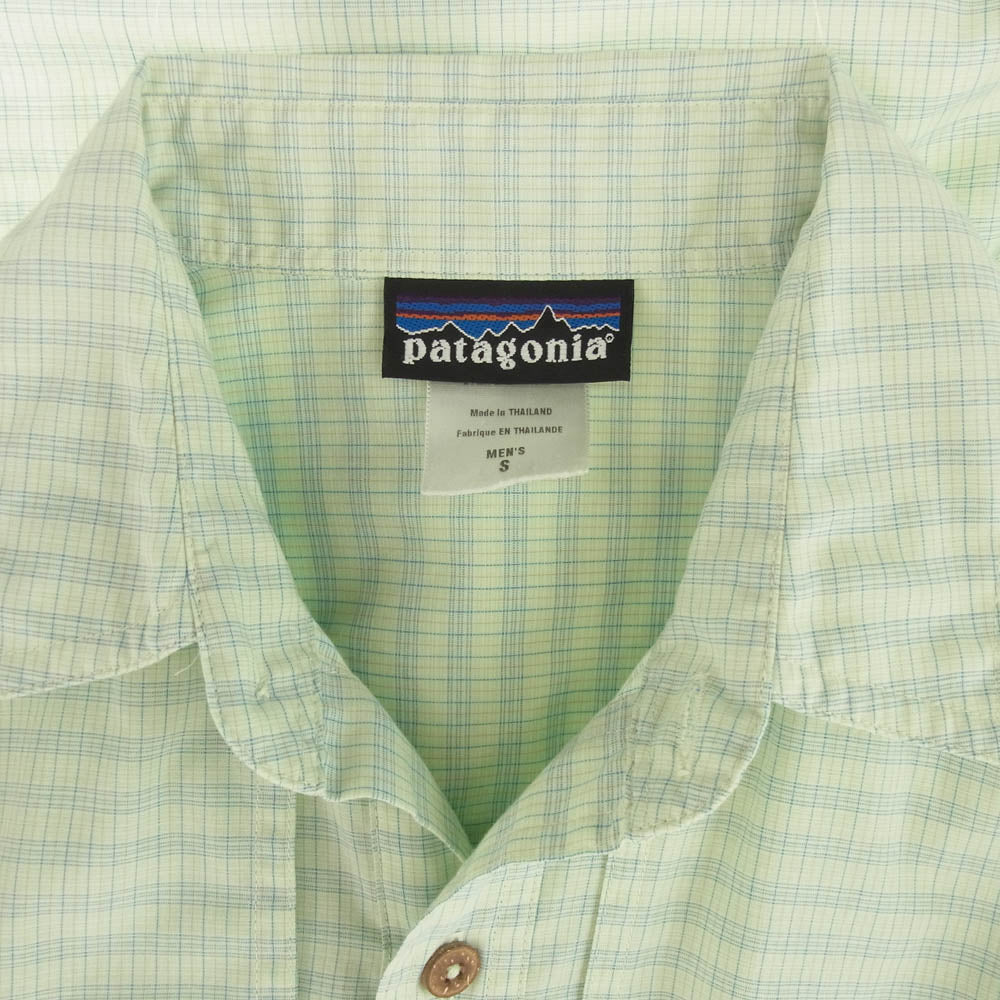patagonia パタゴニア 05SS 52165 Island Hopper Shirt アイランド ホッパー チェック柄 半袖 シャツ グリーン グリーン系 S【中古】