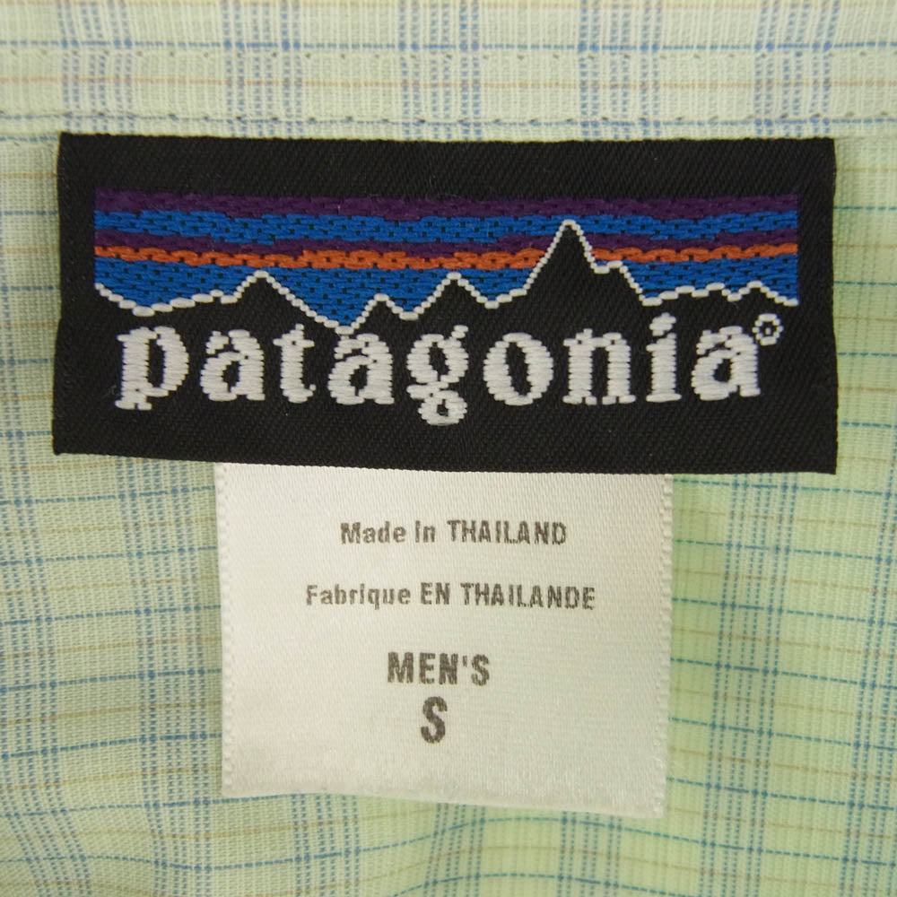 patagonia パタゴニア 05SS 52165 Island Hopper Shirt アイランド ホッパー チェック柄 半袖 シャツ グリーン グリーン系 S【中古】
