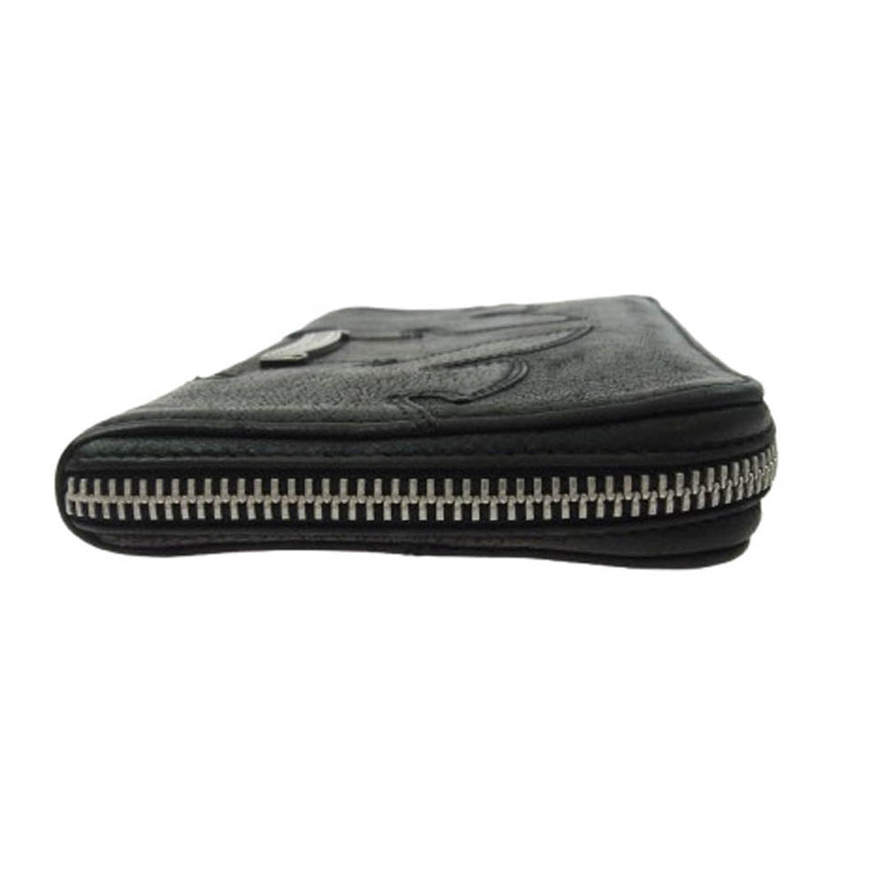 CHROME HEARTS クロムハーツ（原本無） REC F ZIP ダブル フレアニー ラウンドジップ レザー ロングウォレット 長財布 ブラック系【中古】