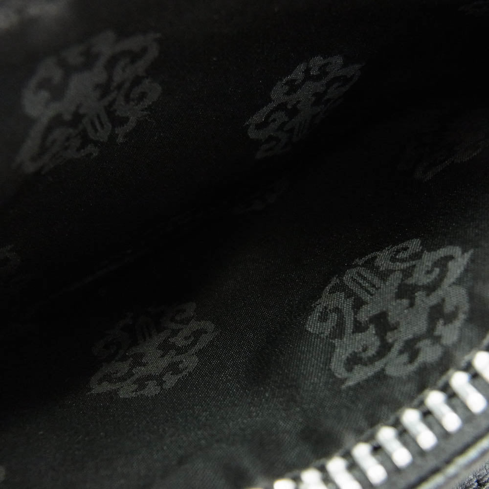CHROME HEARTS クロムハーツ（原本無） REC F ZIP ダブル フレアニー ラウンドジップ レザー ロングウォレット 長財布 ブラック系【中古】