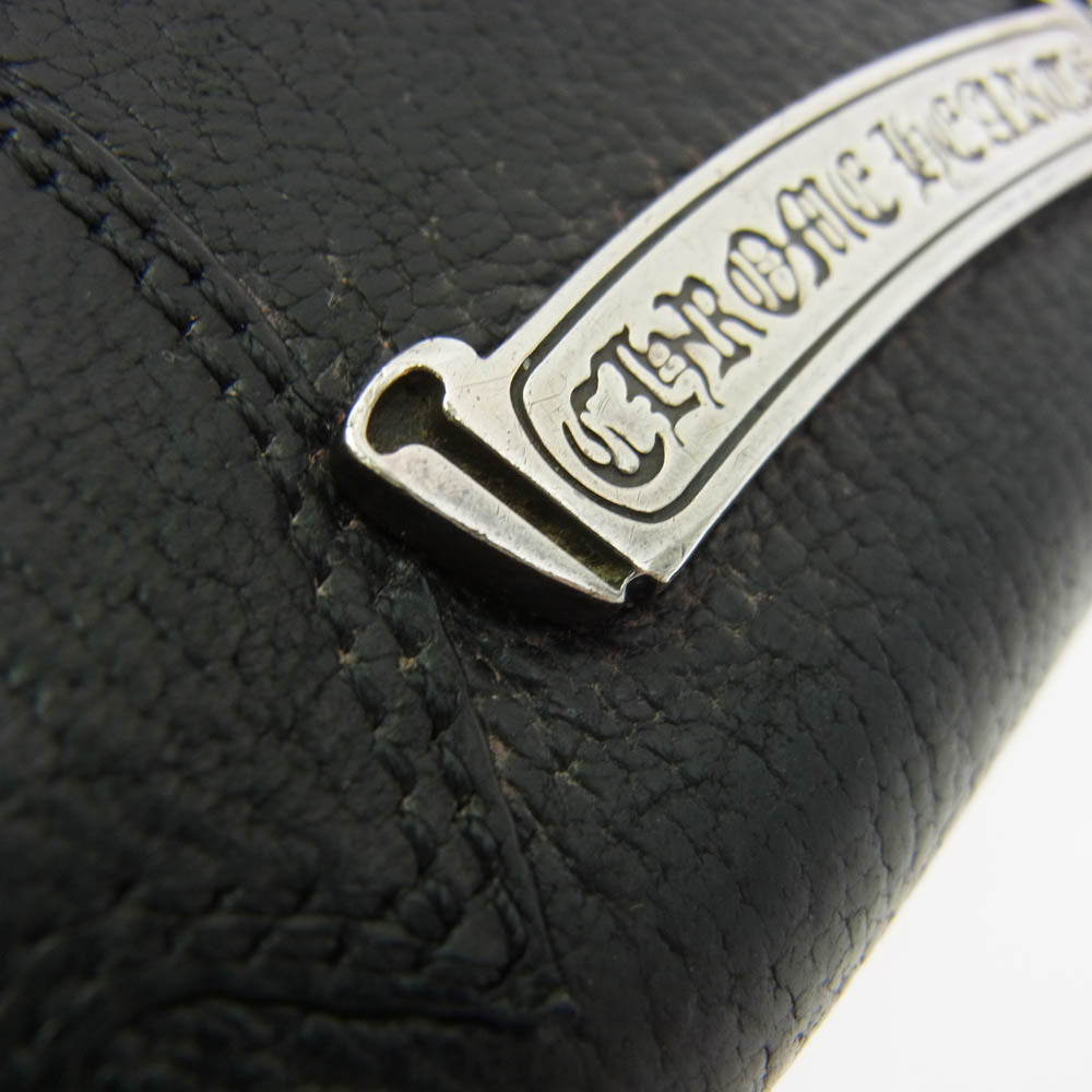 CHROME HEARTS クロムハーツ（原本無） REC F ZIP ダブル フレアニー ラウンドジップ レザー ロングウォレット 長財布 ブラック系【中古】