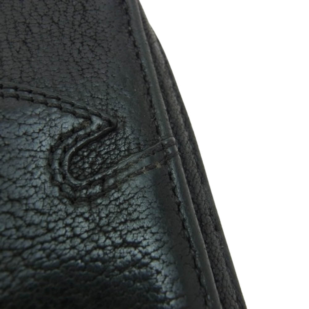CHROME HEARTS クロムハーツ（原本無） REC F ZIP ダブル フレアニー ラウンドジップ レザー ロングウォレット 長財布 ブラック系【中古】