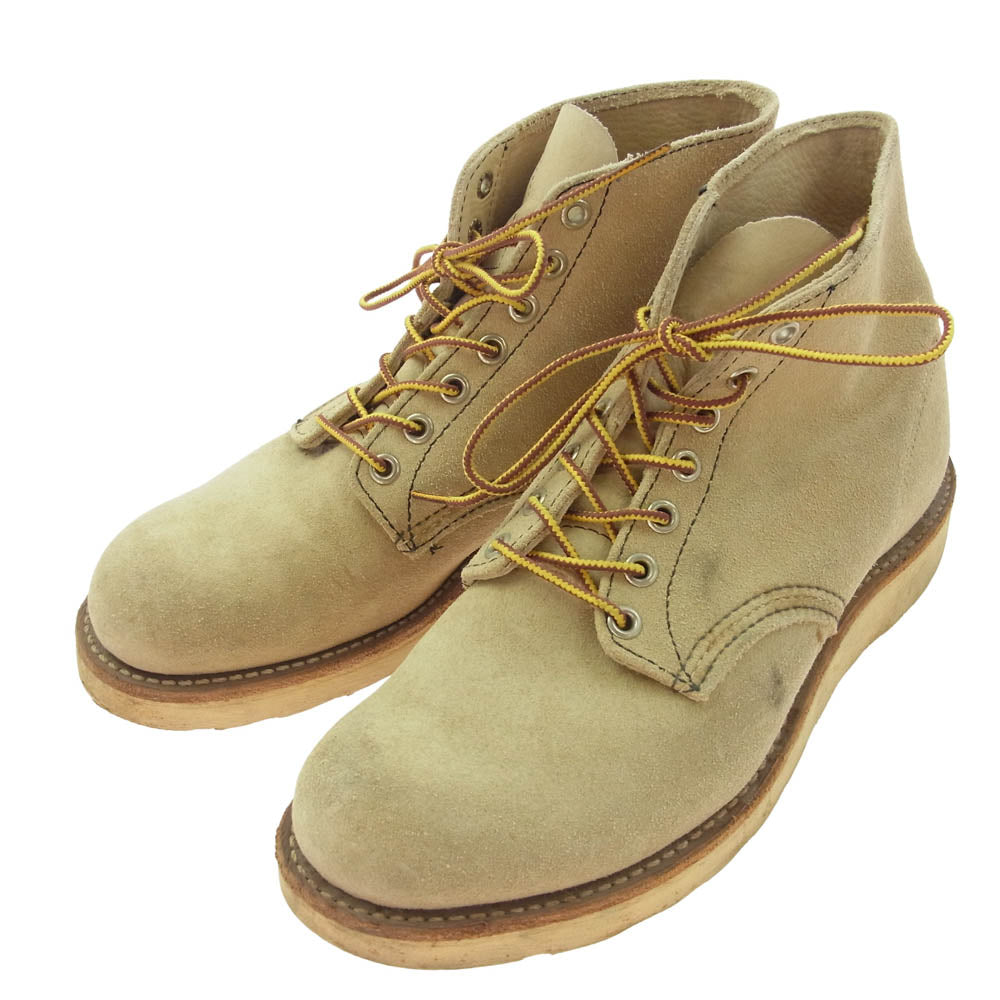 RED WING レッドウィング 8167 CLASSIC WORK ROUND TOE クラシックワーク ラウンド トゥ スエード ブーツ ベージュ系 7E【中古】
