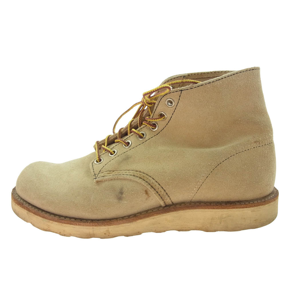 RED WING レッドウィング 8167 CLASSIC WORK ROUND TOE クラシックワーク ラウンド トゥ スエード ブーツ ベージュ系 7E【中古】