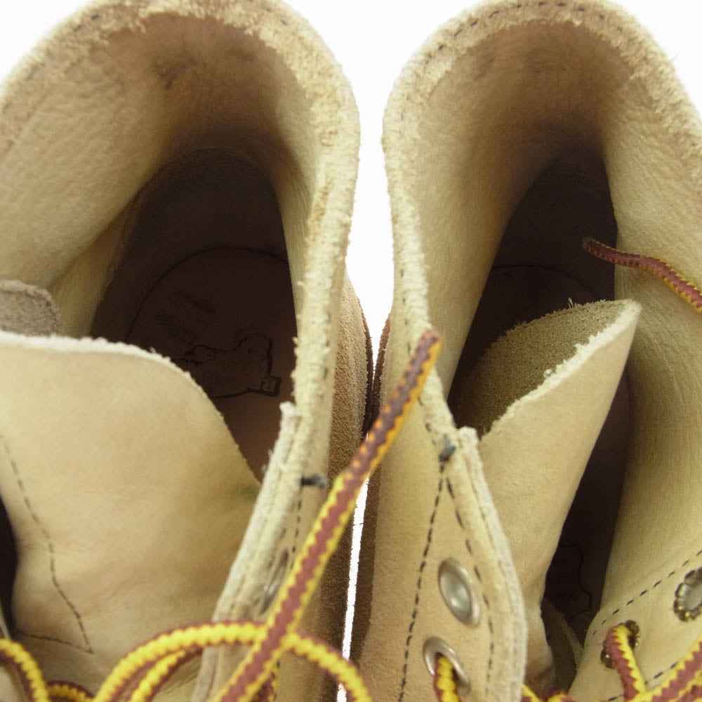 RED WING レッドウィング 8167 CLASSIC WORK ROUND TOE クラシックワーク ラウンド トゥ スエード ブーツ ベージュ系 7E【中古】