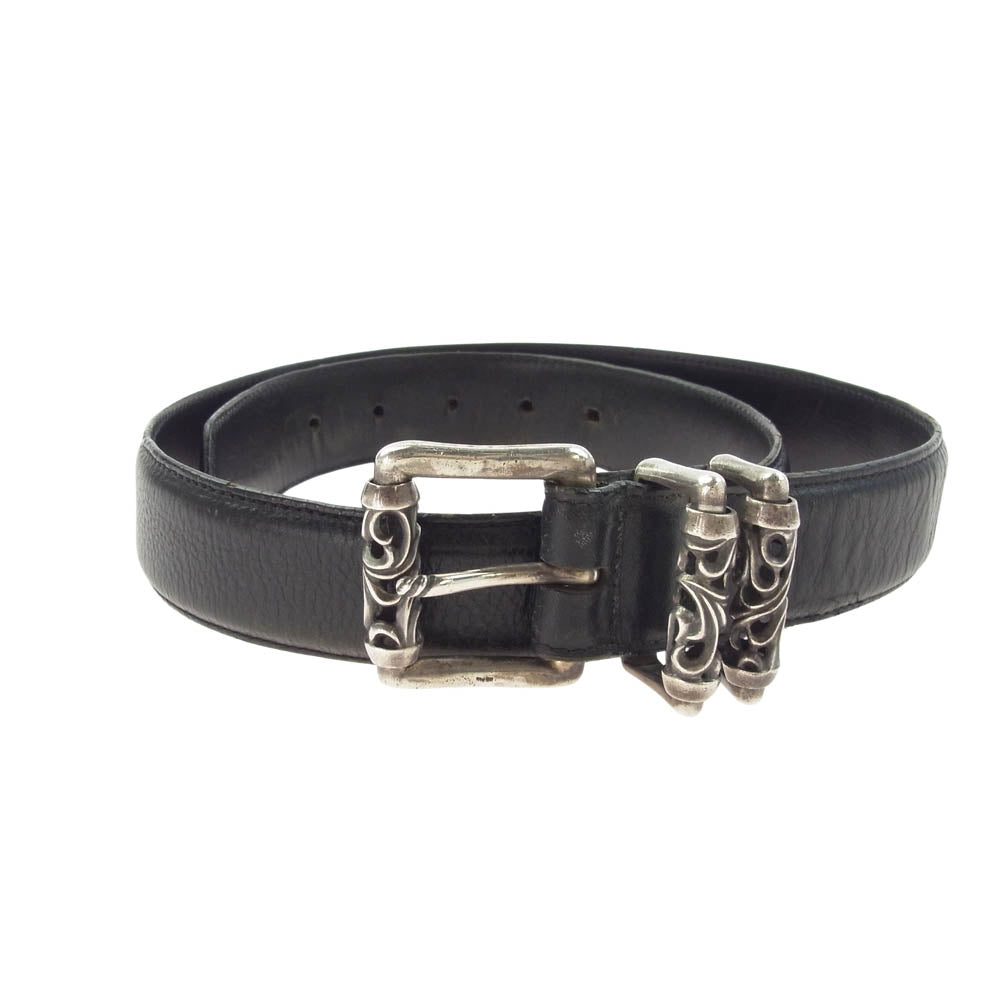 CHROME HEARTS クロムハーツ（原本無） BLT ROLLER 3PC 1.5 3ピース 32 ローラー レザー ベルト ブラック系 32【中古】