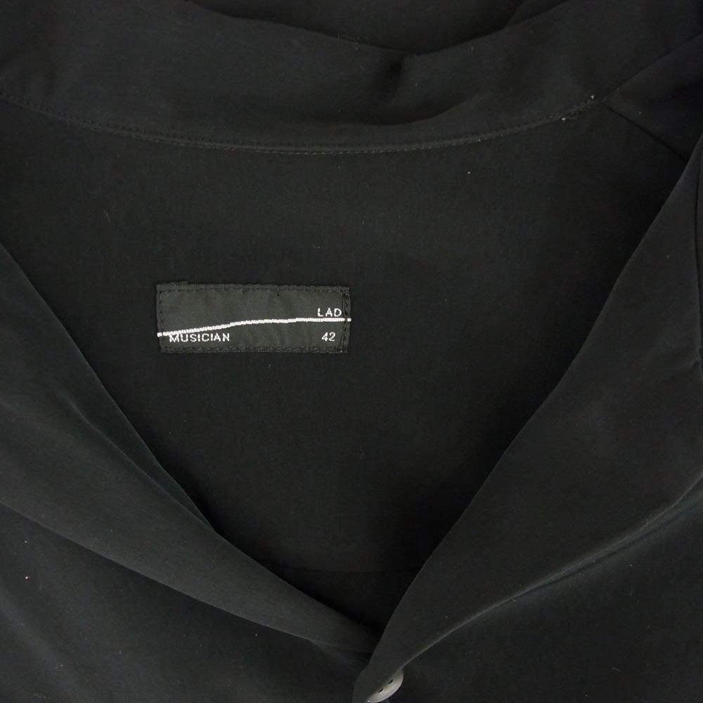 LAD MUSICIAN ラッドミュージシャン 2318-104 DECHINE BIG S/S SHIRT オープンカラー ビッグ 半袖 シャツ ブラック系 42【中古】