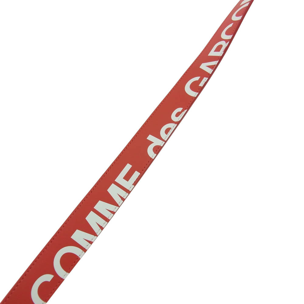 COMME des GARCONS コムデギャルソン COW HIDE カウハイド レザー ロゴ ベルト レッド系【美品】【中古】