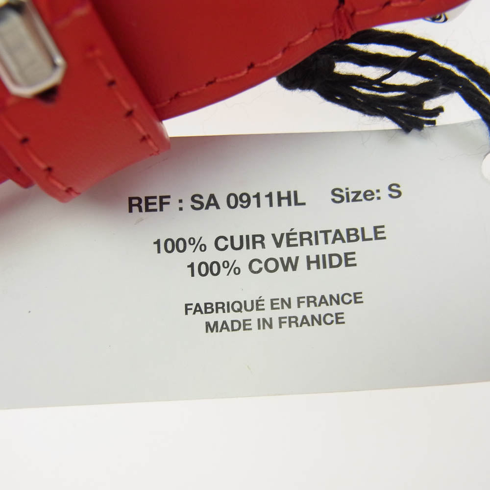 COMME des GARCONS コムデギャルソン COW HIDE カウハイド レザー ロゴ ベルト レッド系【美品】【中古】