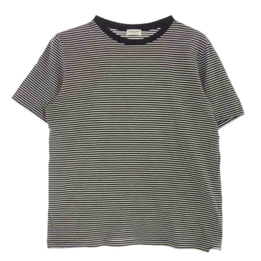 SAINT LAURENT サンローラン 553386 YB2XX Fine Stripe T-Shirt ボーダー 半袖 Tシャツ ブラック系 M【中古】