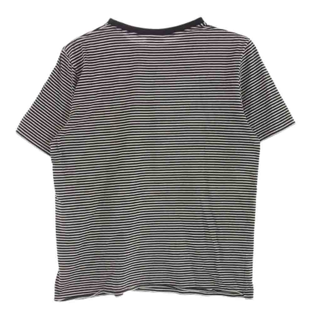 SAINT LAURENT サンローラン 553386 YB2XX Fine Stripe T-Shirt ボーダー 半袖 Tシャツ ブラック系 M【中古】