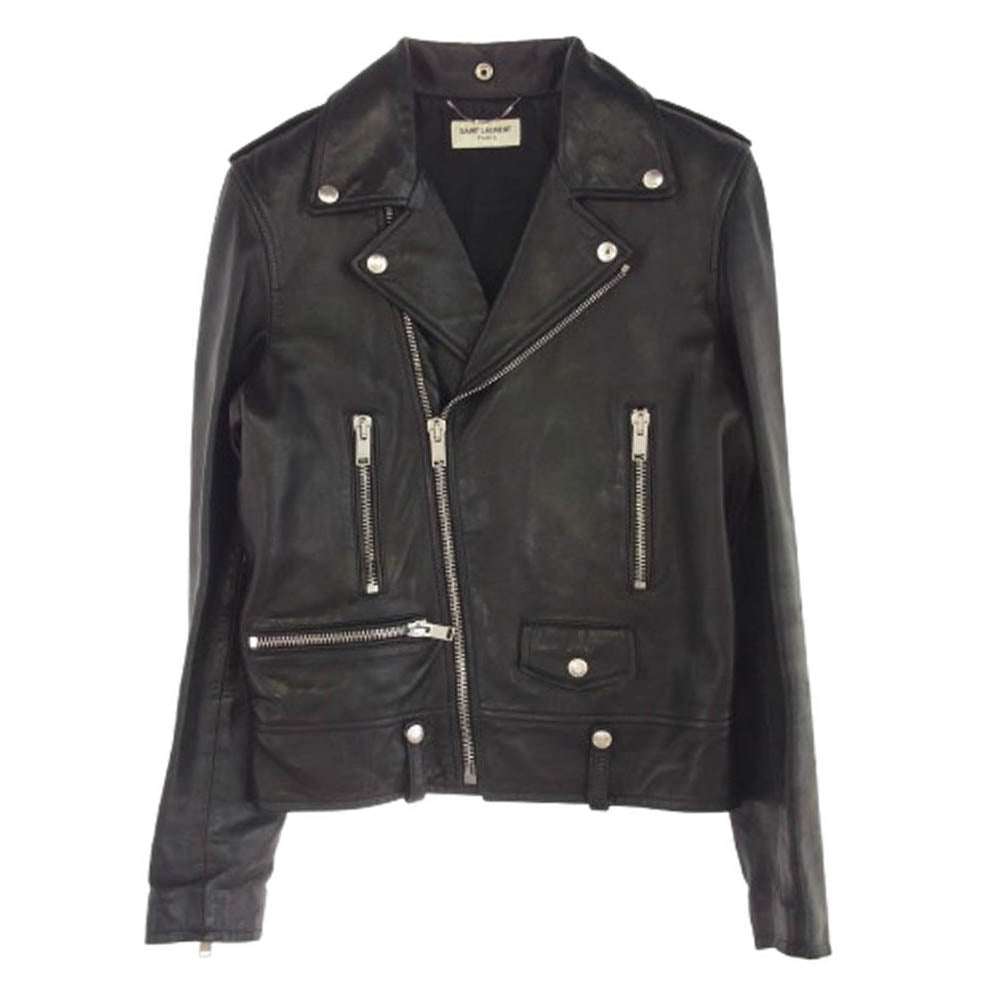 SAINT LAURENT サンローラン 16SS 397290 Y5YA1 国内正規品 エディ期 L01 クラシックモーターサイクル ダブル ライダース レザー ジャケット ブラック系 44【中古】