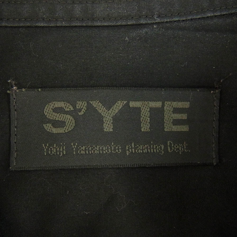 Yohji Yamamoto ヨウジヤマモト UV-B56-080 S'YTE サイト 100/2 Broad Regular Collar Shirt レギュラーカラー 長袖 シャツ ブラック ブラック系 4【中古】