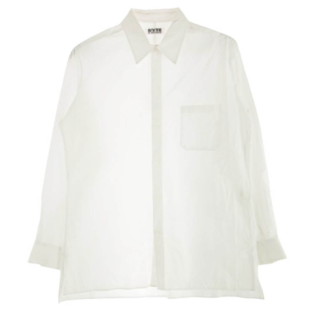 Yohji Yamamoto ヨウジヤマモト UV-B56-080 S'YTE サイト 100/2 Broad Regular Collar Shirt レギュラーカラー 長袖 シャツ ホワイト ホワイト系 4【中古】