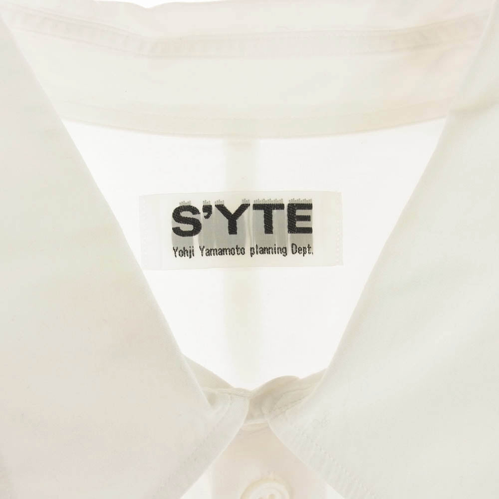 Yohji Yamamoto ヨウジヤマモト UV-B56-080 S'YTE サイト 100/2 Broad Regular Collar Shirt レギュラーカラー 長袖 シャツ ホワイト ホワイト系 4【中古】