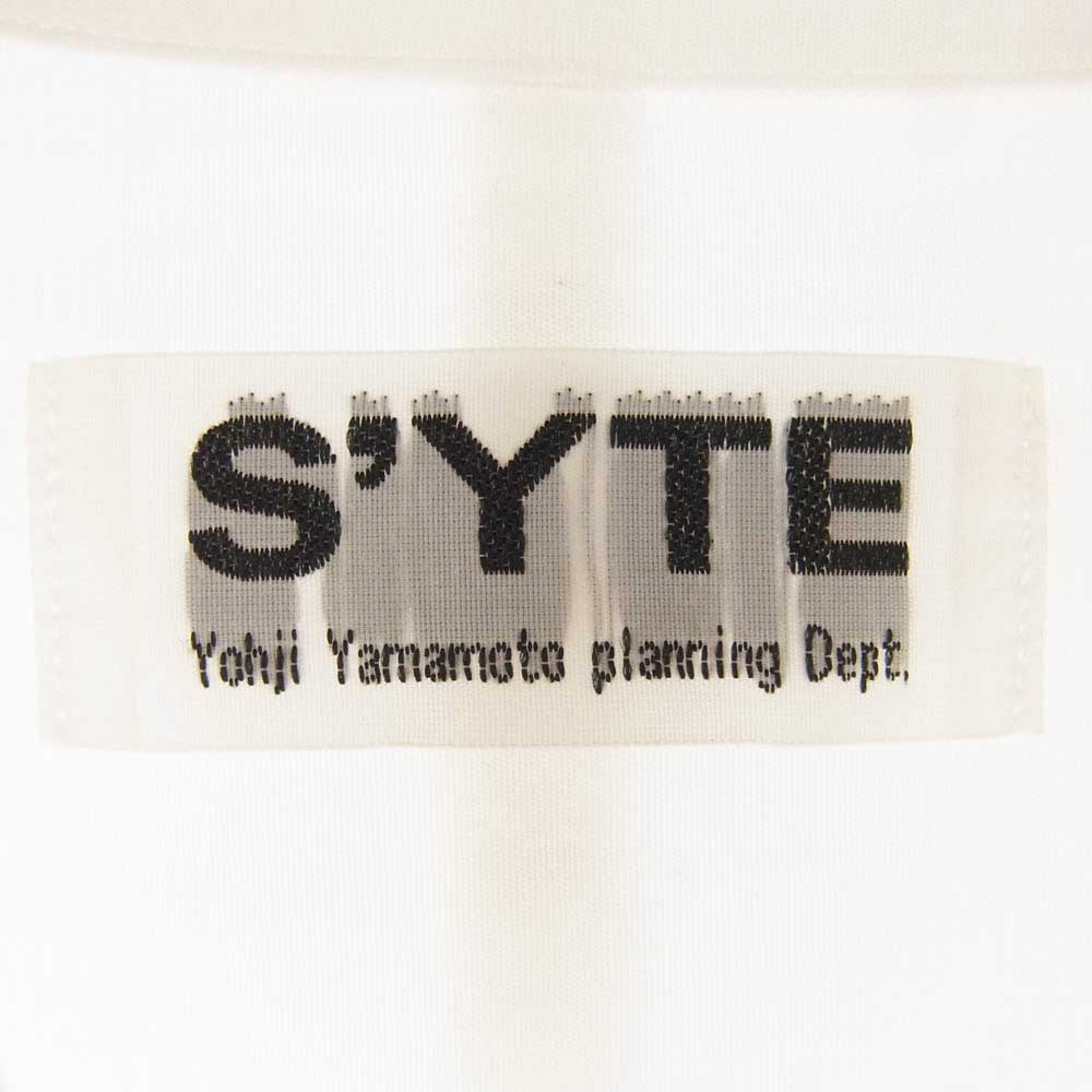 Yohji Yamamoto ヨウジヤマモト UV-B56-080 S'YTE サイト 100/2 Broad Regular Collar Shirt レギュラーカラー 長袖 シャツ ホワイト ホワイト系 4【中古】