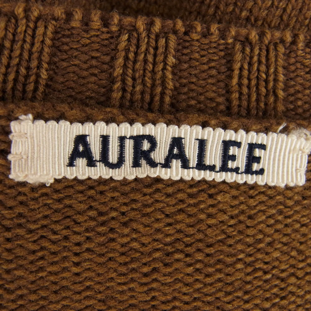 AURALEE オーラリー 23AW A23AP01SW WASHED FRENCH MERINO KNIT P/O フレンチメリノウール ウォッシュ加工 フレンチメリノ プルオーバー ニット ブラウン系 5【中古】