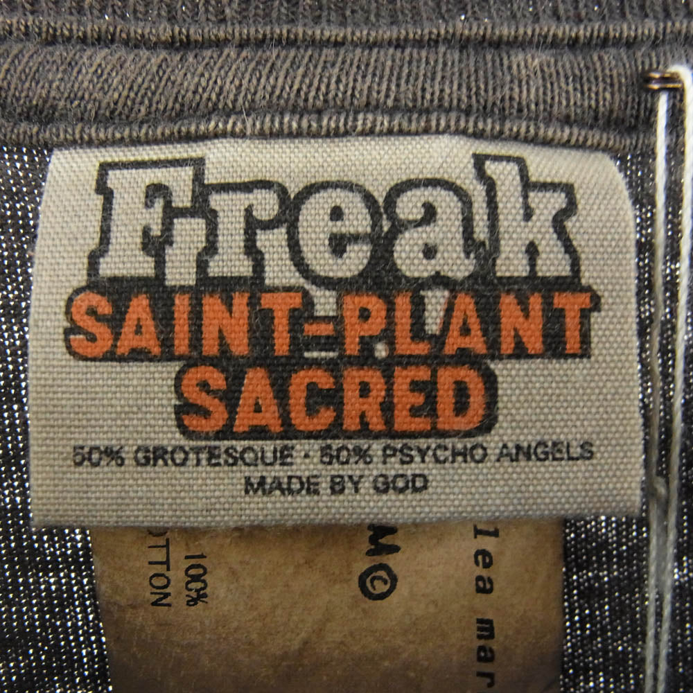 SAINT MICHAEL セントマイケル 24AW SM-YS1-0000-C01 Cactus Plant Flea Market SS Tee Smile カクタスプラントフリーマーケット SS スマイル プリント Tシャツ チャコール系 XL【極上美品】【中古】